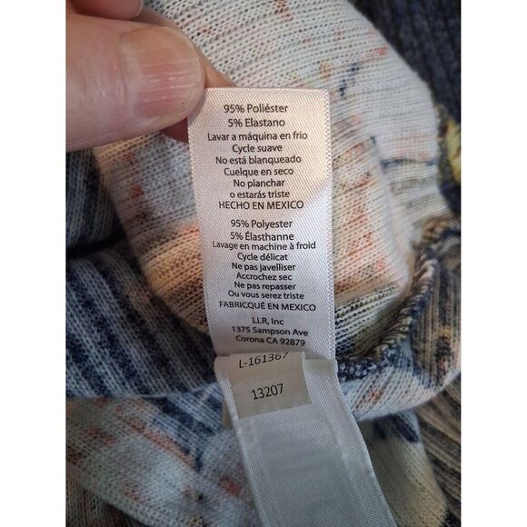 LuLaRoe Top Blue Magnolia Floral Medium 10/12 14 - Picture 8 of 8